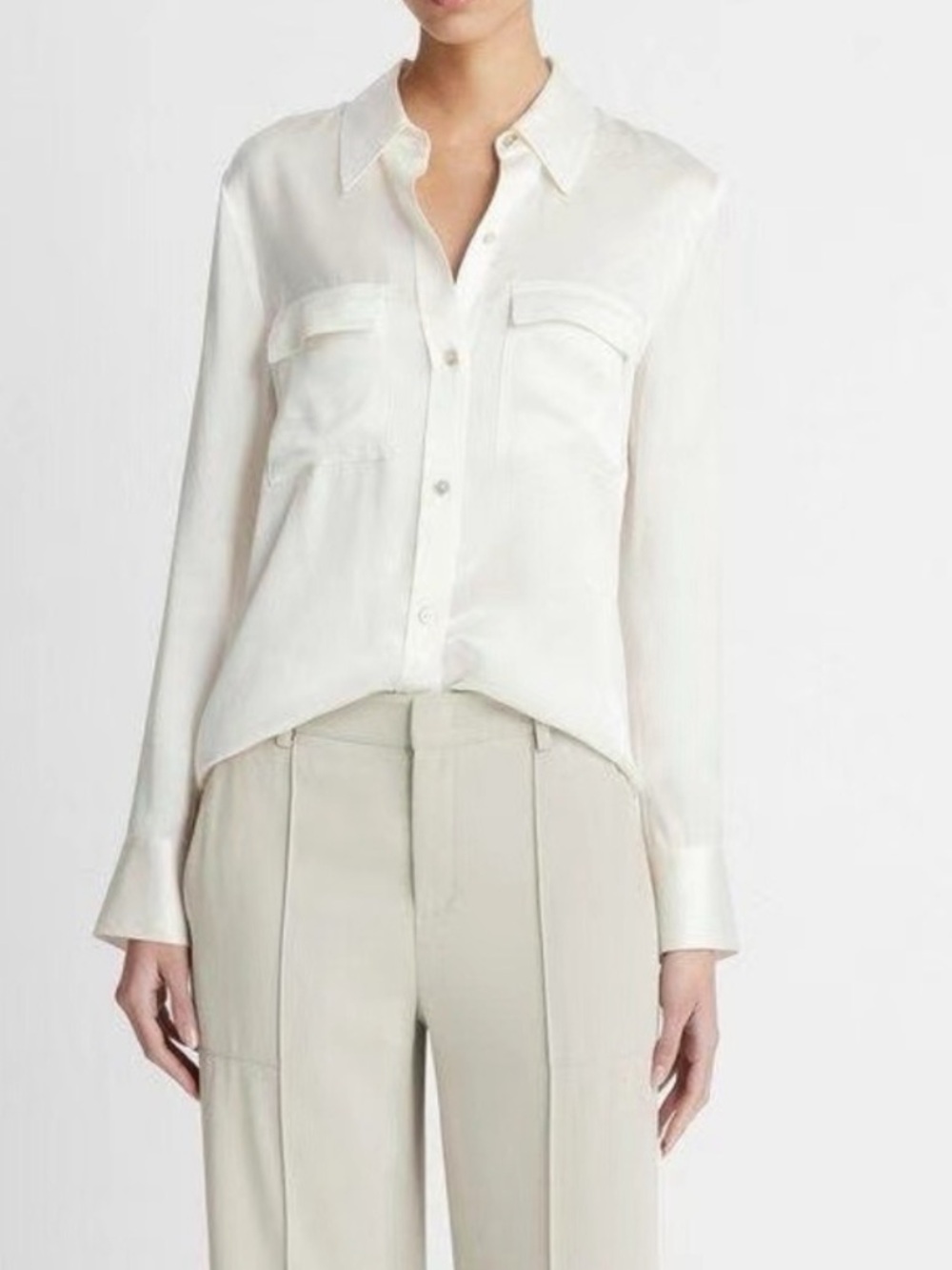 Vince Ivory Button-Front Shirt